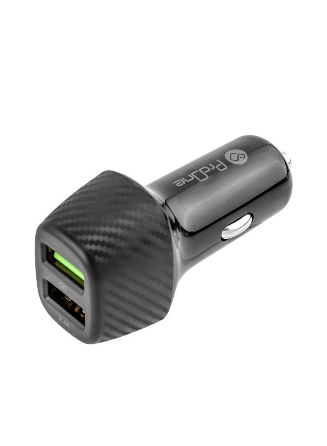 ProOne PCG11 Qualcomm Quick Charge 3.0 Dual USB 5.4A Car Charger with Type-C Cable | Fast Charging for iPhone, Samsung, and All USB Devices | Includes 1m Type-C Cable - Image 1